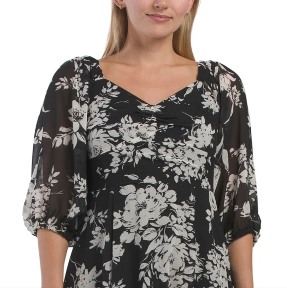 Rachel Zoe Twist Front Bodice With Ruffle Hem Midi Dress - Picture 3 of 5